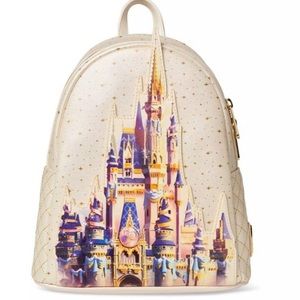 NEW Disney Parks Loungefly 50 Anniversary White Cinderella Castle